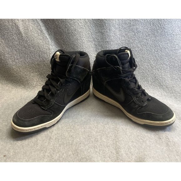 NIKE Dunk Sky High Essential Black TENNIS SHOES Sz 7 sneakers 2013 644877-001 - Picture 3 of 9